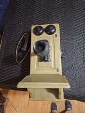 Antique Kellogg Wood Switchboard Supply Crank Wall Mount Telephone