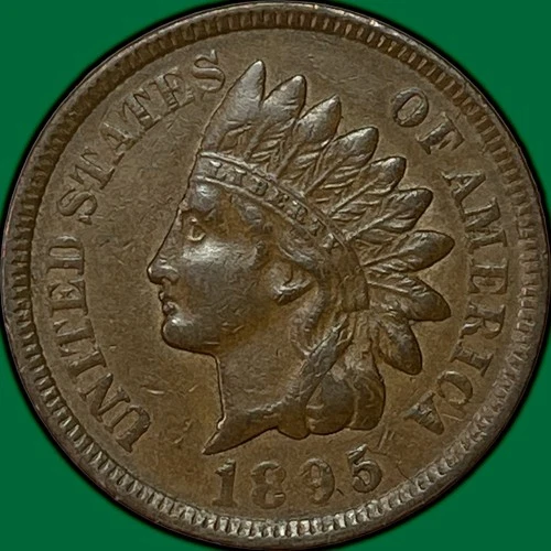 1895 Indian Head Cent Almost Uncirculated AU Coin #34000
