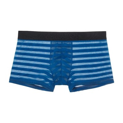 HOM L1523 Mens Blue Striped Sheer Bachelor Trunk Size S