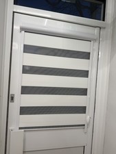 Day Night Blind Zebra Roller Blinds Blackout (Grey Width 115cm X Height 150 cm)