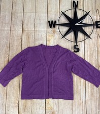 Women's 3/4 Sleeve Lightweight Cropped Cardigan Open Front Shrug for Dresses M