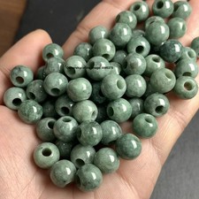 Wholesale 20PCS Natural Jade Grade A Jadeite Green Big Hole Bead Jewelry Making