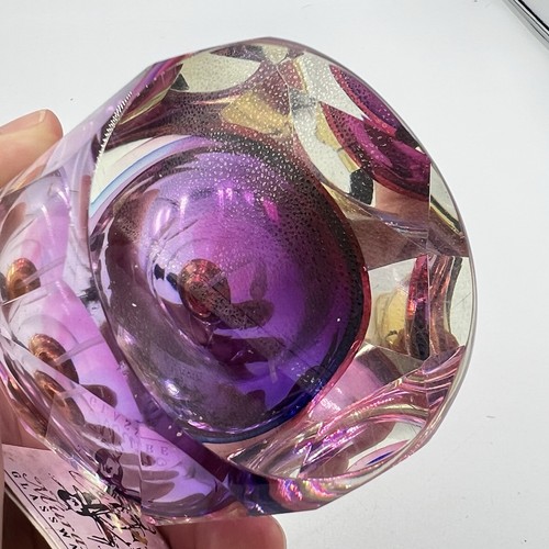 Vintage Murano Glass Perfume Bottle Atomizer Pink Purple Gold Hand Blown Italy - Picture 7 of 11