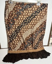 Vintage 90s y2K 00s Skirt Floral Lace Boho Prairie Cottage Allover Floral M