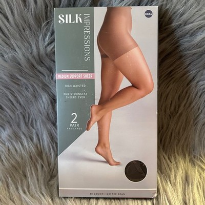 Silk Impressions Medium Support Sheer Tights Womens XXXL/3X Coffee Bean