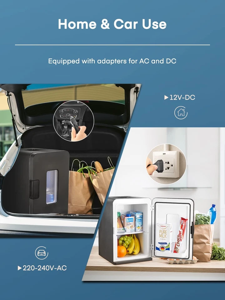 FOHERE Mini Frigo 2 in 1 Frigorifero Portatile da 15 Litri con Funzione di - Immagine 4 di 4