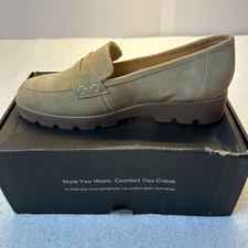 Vionic Cheryl II Loafers Tan Suede Brown Chunky Sole SZ 8 Women NEW in Box