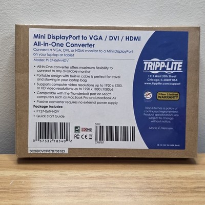 TrippLite Mini DisplayPort to VGA/DVI/HDMI All-In-One Converter  P137-06N-HDV
