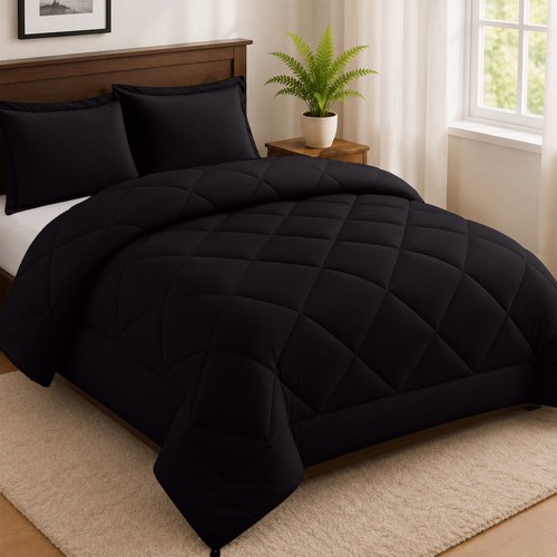 3PC Reversible Comforter Set Quilted Down Alternative All Season Comforter