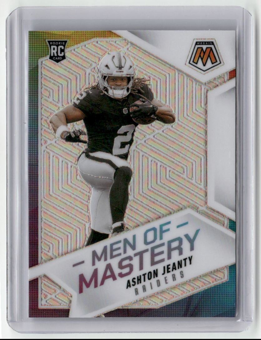 2025 Panini Mosaic Men of Mastery Silver Ashton Jeanty Rookie Raiders
