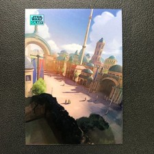 2024 Topps Chrome Star Wars Galaxy Art of Naboo Theed Street Aqua Refractor /199