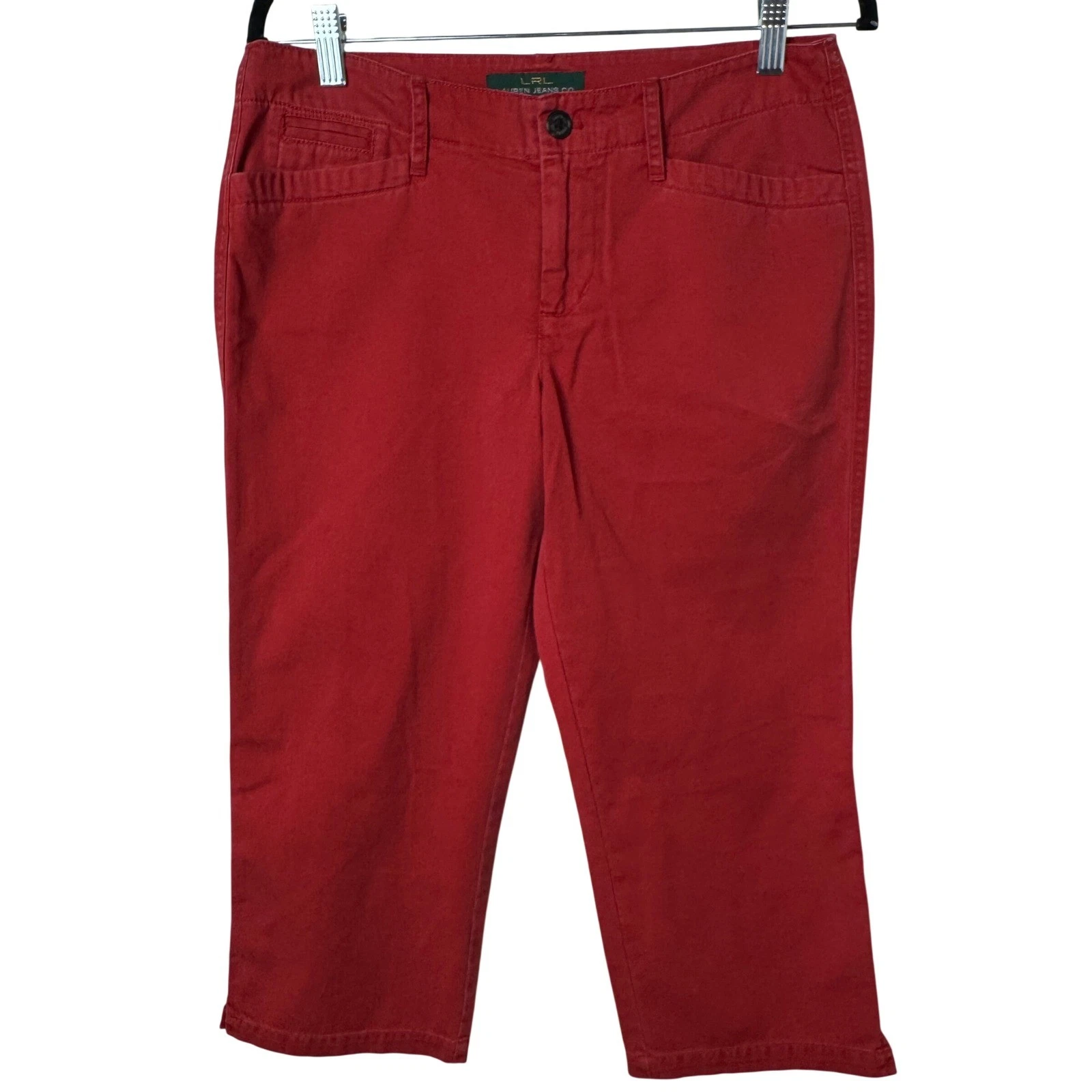 Lauren Jeans Co Ralph Lauren Cropped Pants Womens 4 Red Chino Capris LRL
Opens in a new window or ta