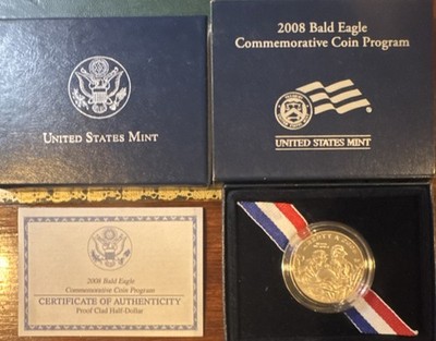 2008 Bald Eagle Commemorative Half Dollar 50C Proof Clad Coin w/ COA