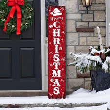 Merry Christmas Porch Sign 47'' Large Xmas Wooden Welcome Sign Front Door Han...