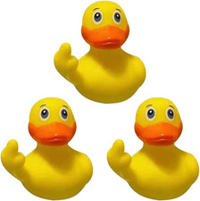 3Pcs Middle Finger Rubber Duck, Funny Cute Small Rubber Ducks Toys Car Accessori