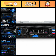 Bluetooth Single Din Car Stereo, USB/AUX, FM Radio, MP3 Player, Hands-Free Calli