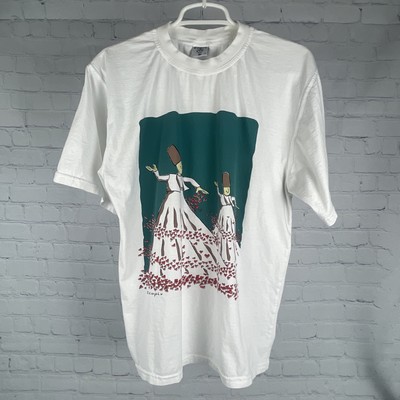 Whirling Dervish T Shirt Large White Graphic Print Turkish 