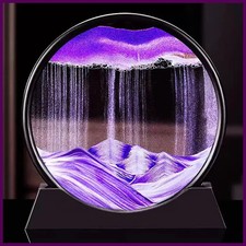 3D Moving Sand Art Picture Round Glass Deep Sea Sandscape Hourglass Quicksand