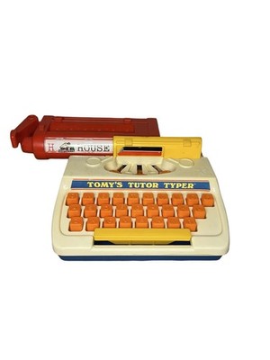 Vintage Tomy's Tutor Typer Spielzeug Schreibmaschine Alphabet Lernspaß 1977 funktioniert