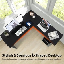 L-Shaped Corner Computer Desk Writing Home Office PC Table Desk Workstation