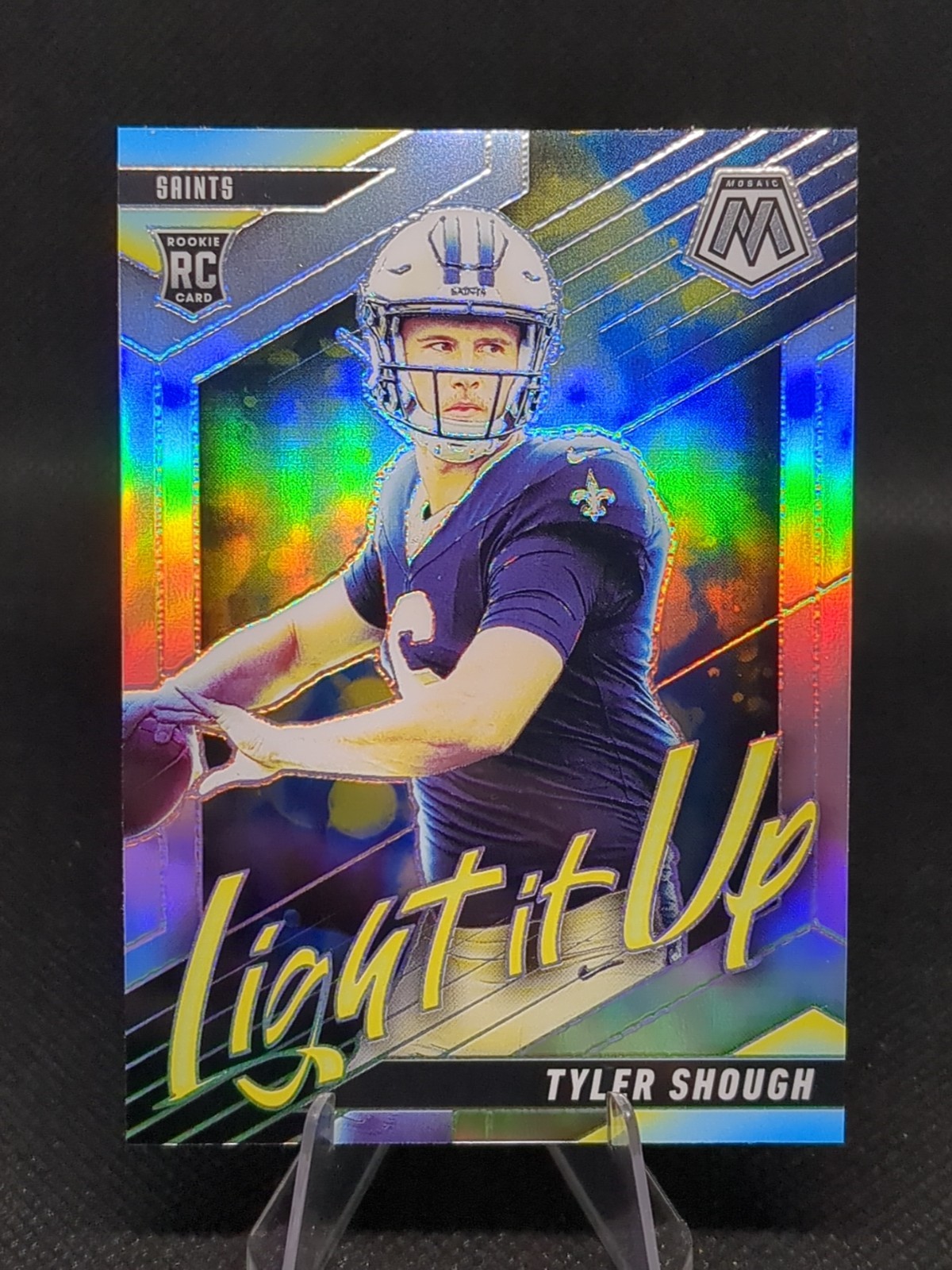 Tyler Shough 2025 Panini Silver Mosaic Football Light it Up Rookie New Orleans