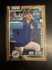 Topps 2026 Series 1 Dugout Peeks Gold Roki Sasaki Dodgers #66 29/50 W Top Loader