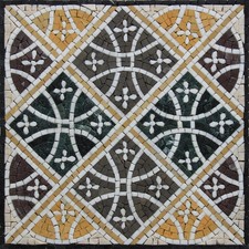 Classic Marble Mosaic Decorative Floor Tile Geometric Wall Art Handmade