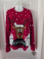 Reindeer Sweater Red Size XL Christmas