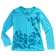 Patagonia Anika Women's Polarized Shirt Size M Teal Long Sleeve Spring Pullover
