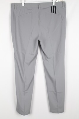 Adidas Men's Adi Golf Pants Tapered 3 Stripe Lightweight 38 x 32 Grey GU2673