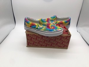 rainbow tie dye slip on vans