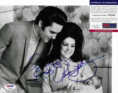 Lisa Marie Presley Priscilla Dual Signed 8x10 Photo Autographed