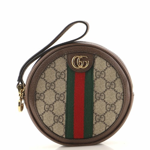 Gucci Ophidia Round Wristlet Wallet GG Coated Canvas | eBay