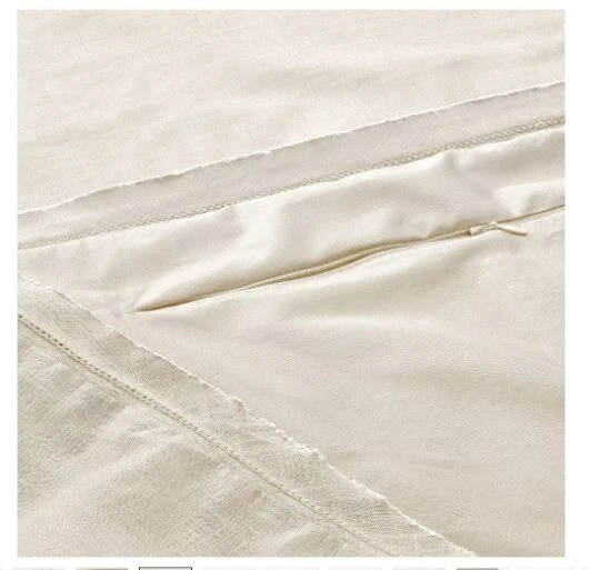 Threshold McGee Raw Edge Hemstitch Cotton Slub Light Beige KING Duvet Cover Set - Image 4 of 4