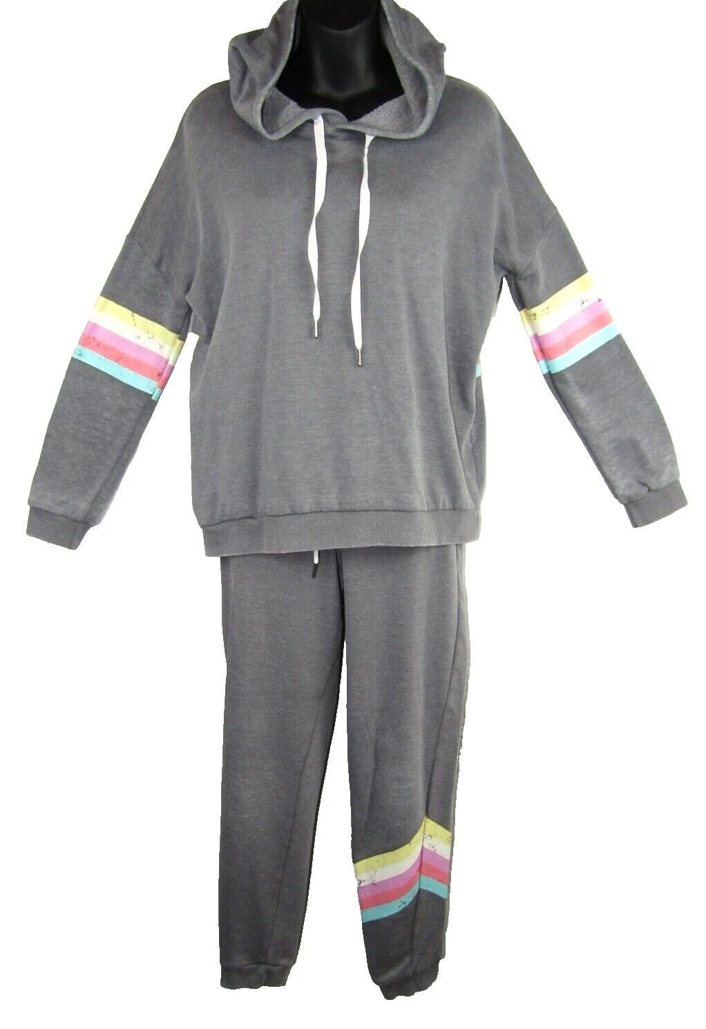 Cotton Blend Striped Tracksuits & Sets for Women