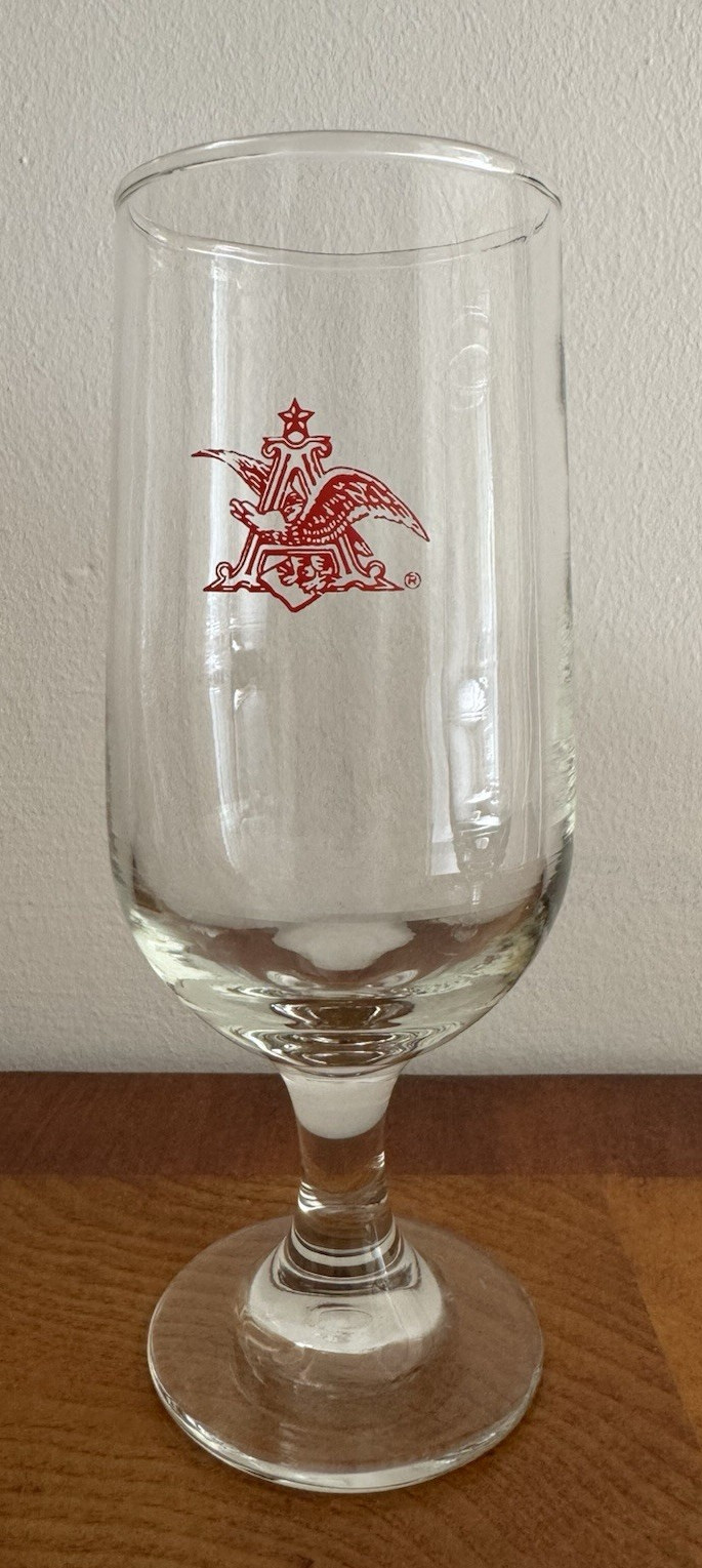 Vintage ~ Anheuser Busch Beer Glasses ~ Red Eagle ~ Set of 4 ~ Stem / Footed 7"