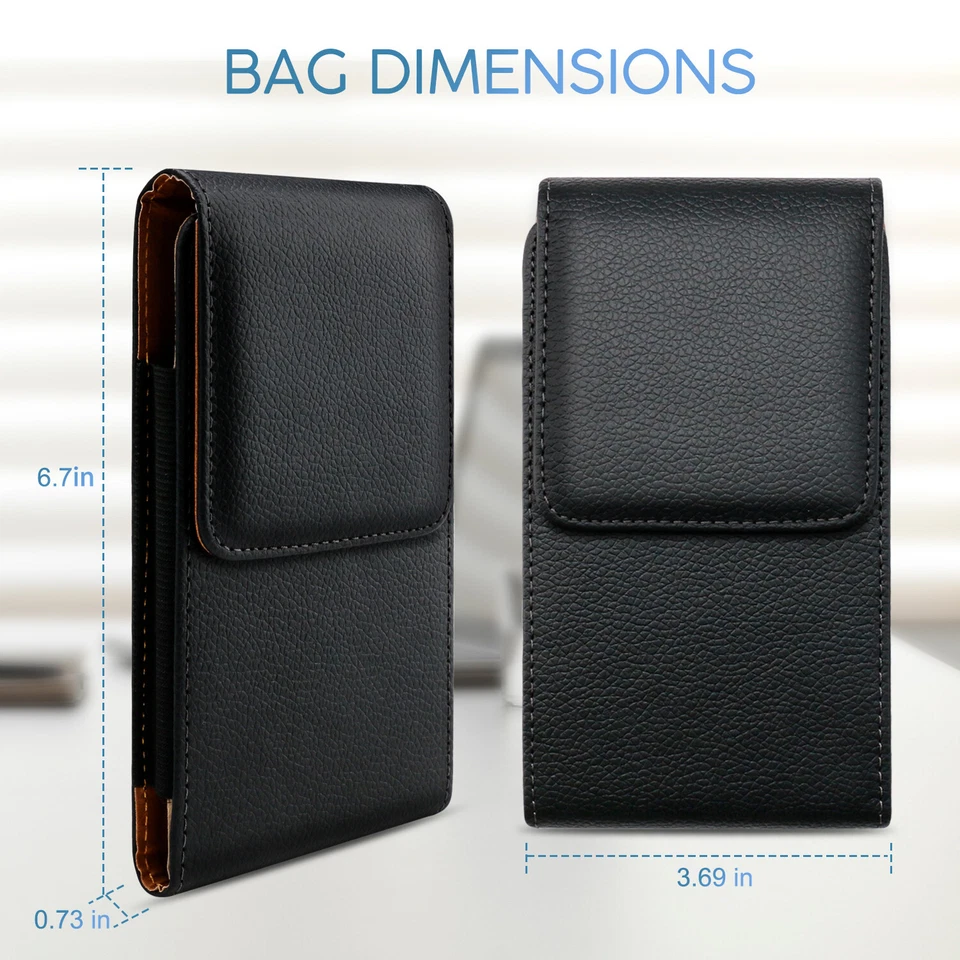 Cell Phone Holster Pouch Leather Wallet Case With Belt Clip for iPhone Samsung - Image 4 of 4