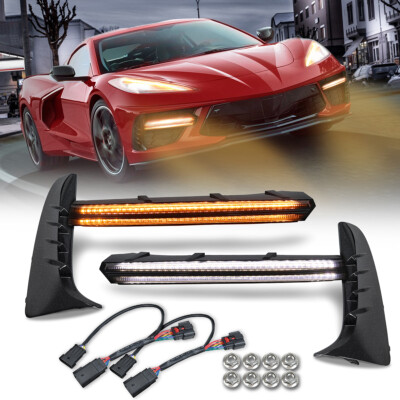 LED Grille Bezel Light Bars DRL Fog Lamp For Corvette C8 Stingray Coupe 20-2025