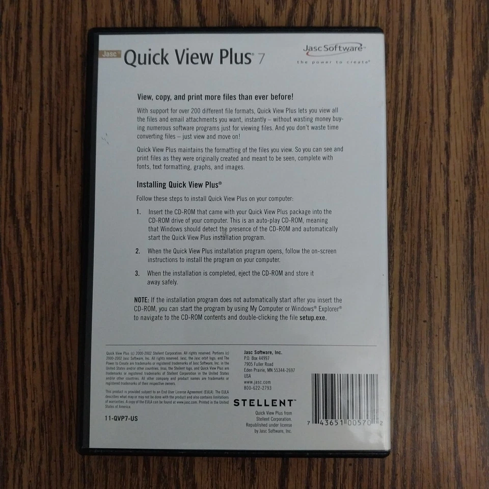 Jasc Quick View Plus 7 Jasco Software 2002 for Windows XP/ME/2000/98/95/NT - Image 3 of 3
