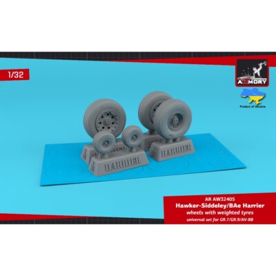 Armory Models AR AW32405 Scale 1/32 H.S Harrier GR.7/GR.9/AV8B wheels w/weighted
