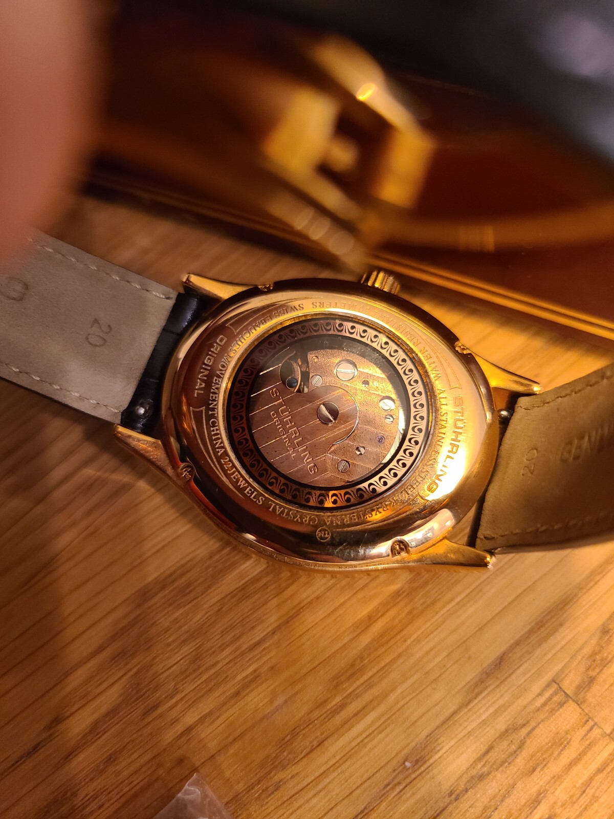 Stuhrling Moonphase Automatic Gold Stainless Stee… - image 2