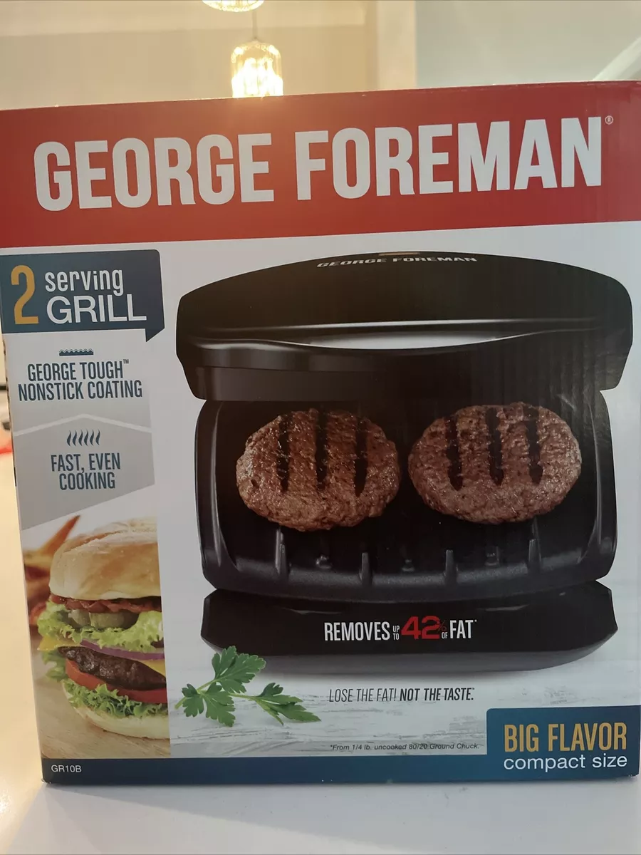 George Foreman GR10B 2-Serving Classic Plate Electric Grill Black Grills  Small