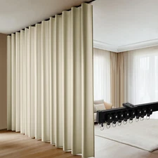 Room Divider Blackout Curtains Flexible Sliding Tracks Sets Ceiling Mounted Rod