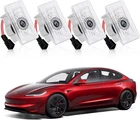 4PCS Tesla Puddle Lights Car Door Projector LED 3D Laser Ghost Shadow Light