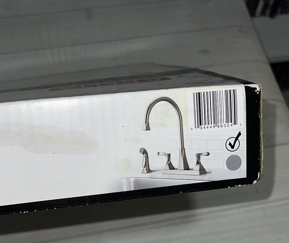 Delta 2Handle Standard Kitchen Faucet w/ Spray Stainless Silver