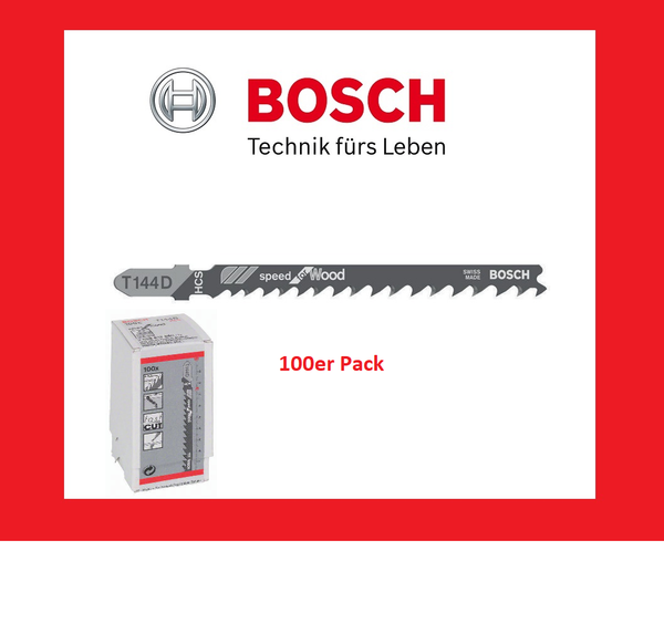 100 X Bosch Holz StichsäGeblatt T144D FüR Scharfe Schnelle Schnitte 74Mm-image