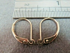 One Pair 14K Solid Y. Gold Interchangeable Lever Back Earwires Earrings 