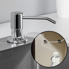 Kitchen Sink Soap Dispenser Stainless Steel Head Hand Liquid Pump 130cm Tube Kit