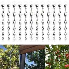 12pcs Bird Repellent Reflective Scare Rods Spiral Deterrent Control Device 12"