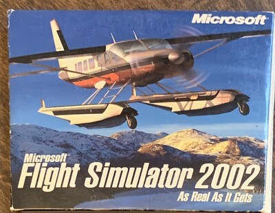 Microsoft Flight Simulator 2002 As Real As It Gets 3 Disc CD Game Set.